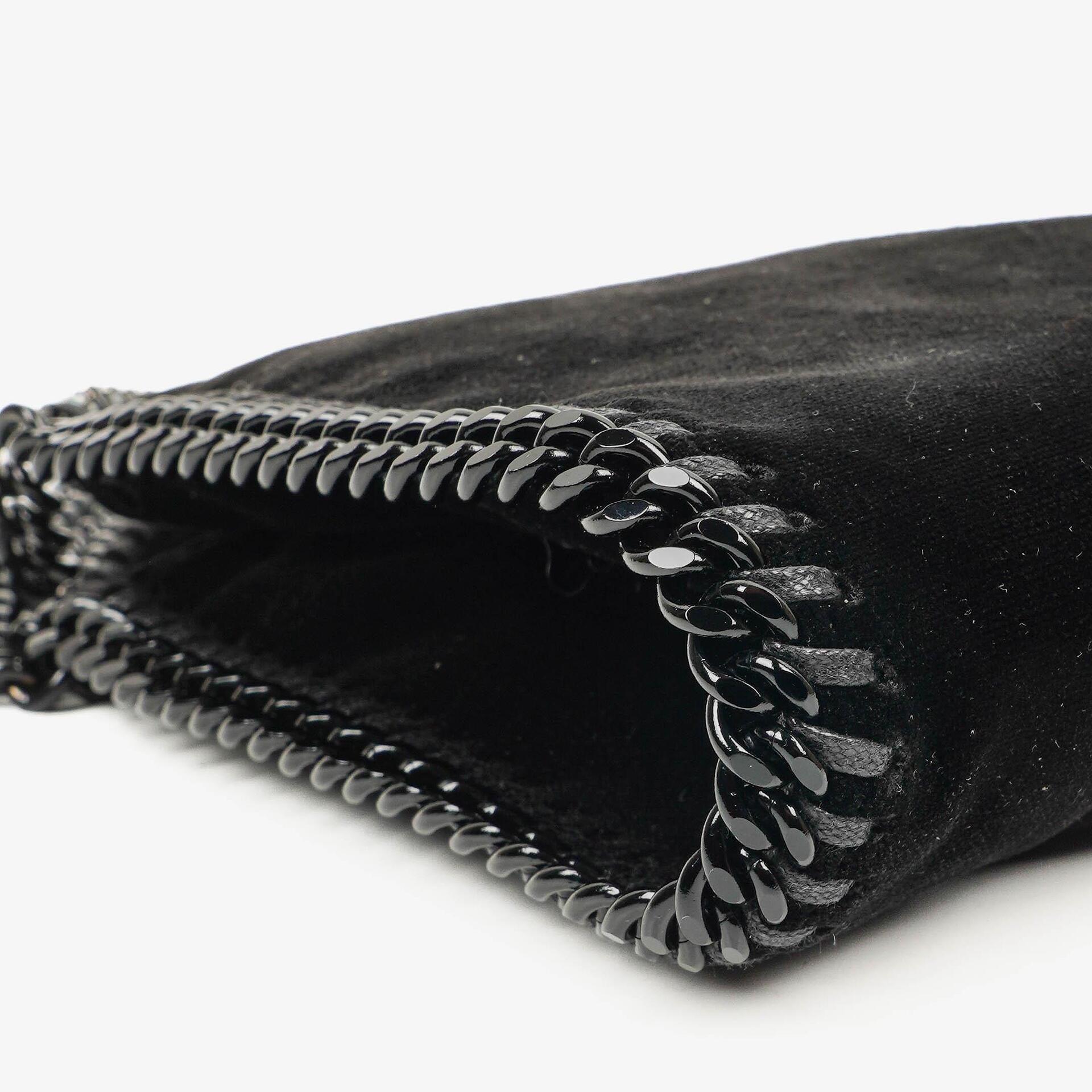 Stella McCartney Falabella Tiny Tote Schwarz Samt