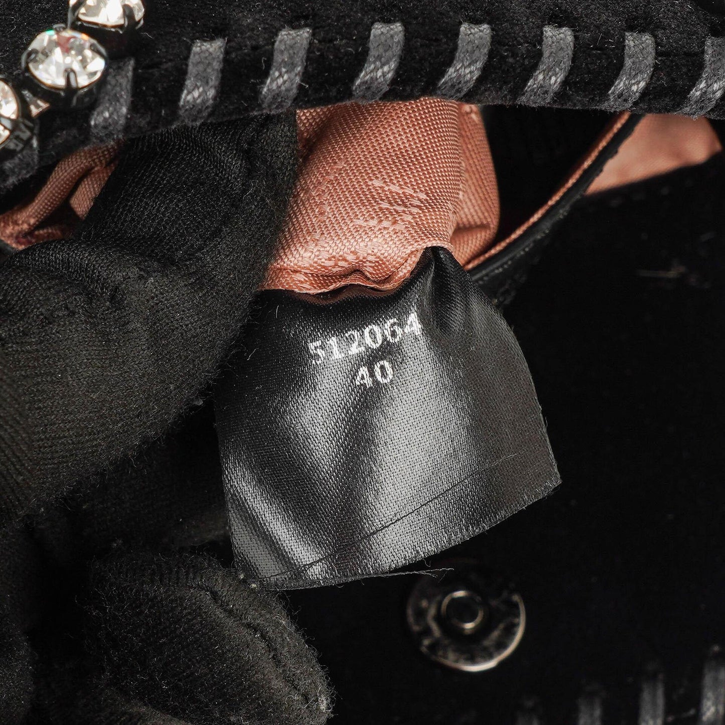 Stella McCartney Falabella Tiny Tote Schwarz Samt