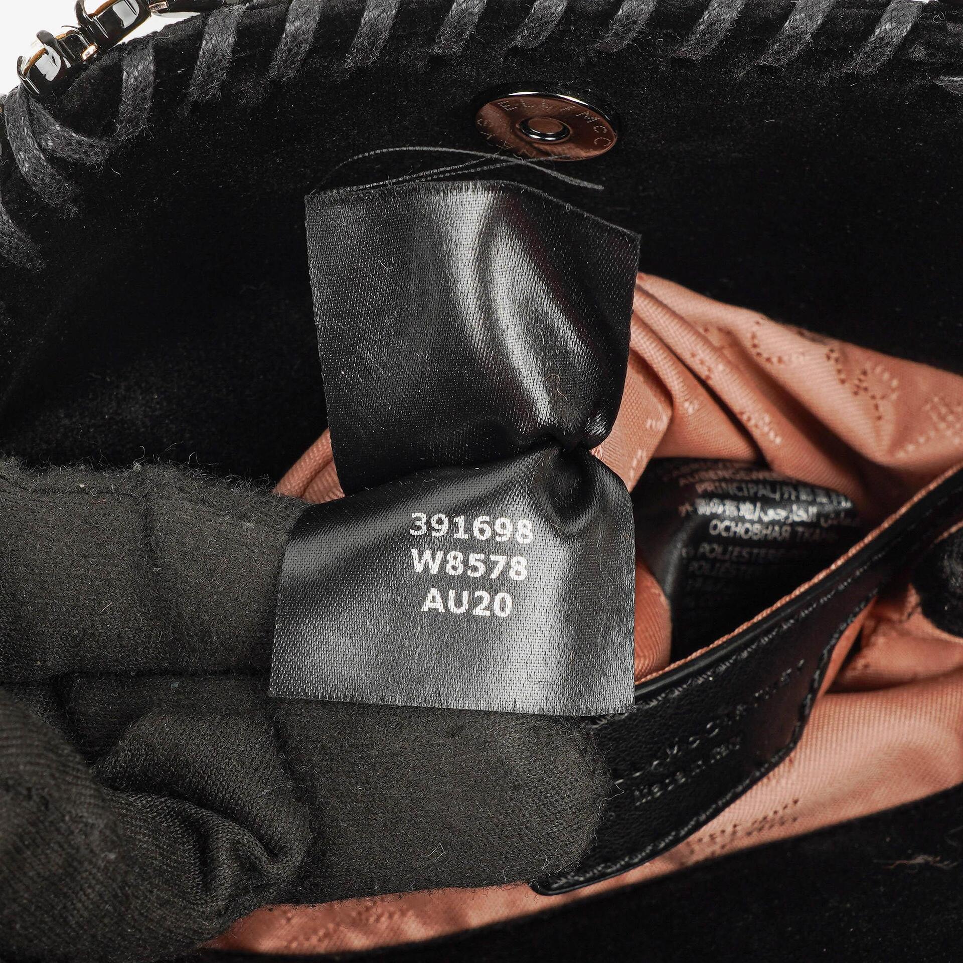 Stella McCartney Falabella Tiny Tote Schwarz Samt