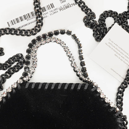 Stella McCartney Falabella Tiny Tote Schwarz Samt