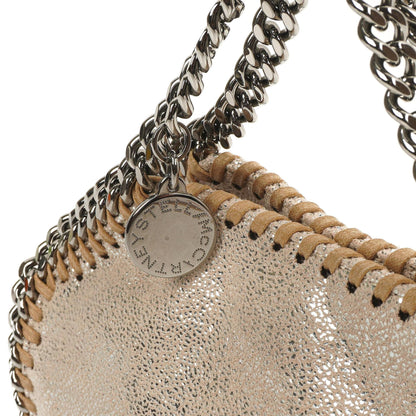 Stella McCartney Falabella Tiny Tote Gold Glänzend Vegan Shaggy Deer Tasche