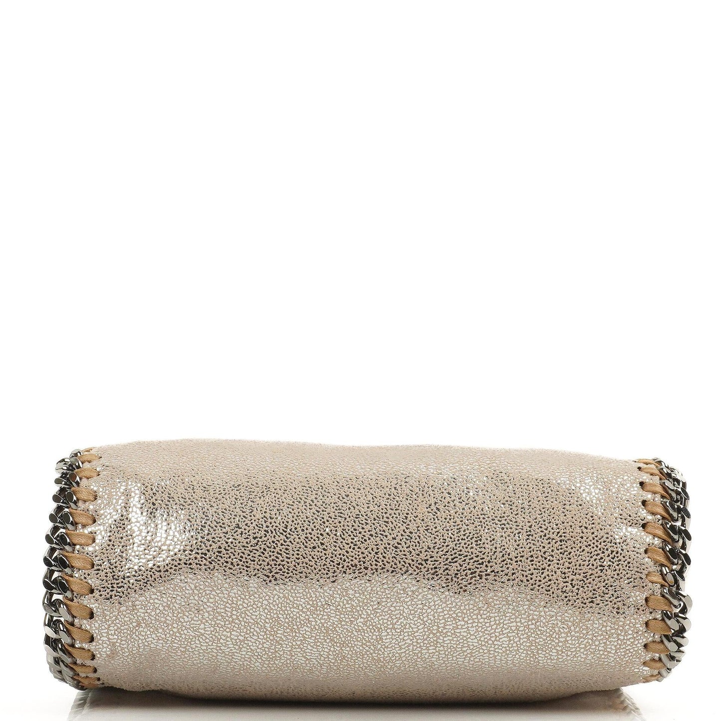 Stella McCartney Falabella Tiny Tote Gold Glänzend Vegan Shaggy Deer Tasche