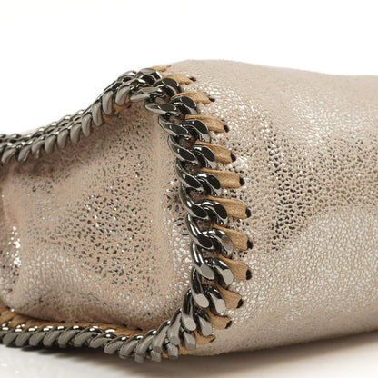 Stella McCartney Falabella Tiny Tote Gold Glänzend Vegan Shaggy Deer Tasche