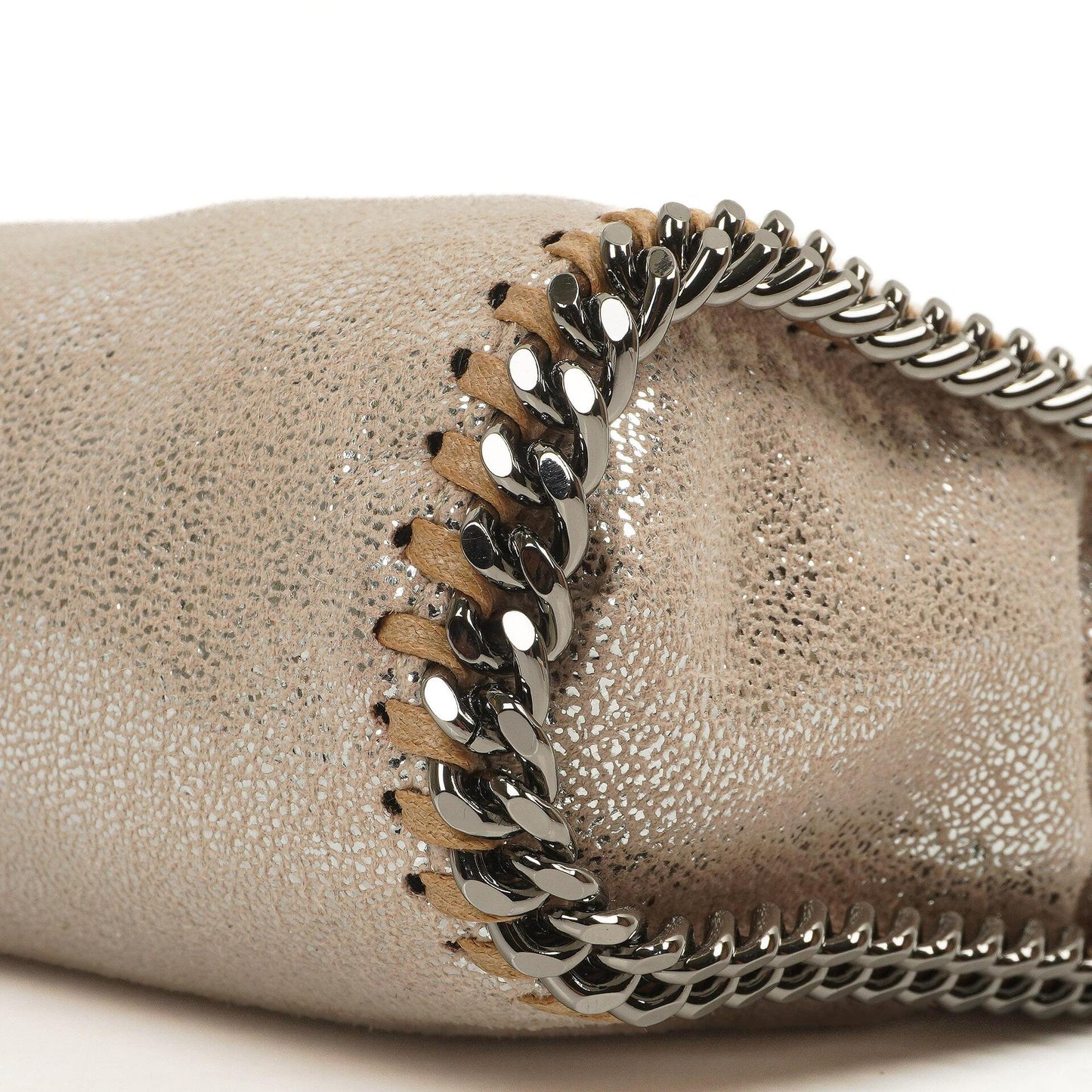 Stella McCartney Falabella Tiny Tote Gold Glänzend Vegan Shaggy Deer Tasche