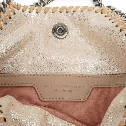 Stella McCartney Falabella Tiny Tote Gold Glänzend Vegan Shaggy Deer Tasche