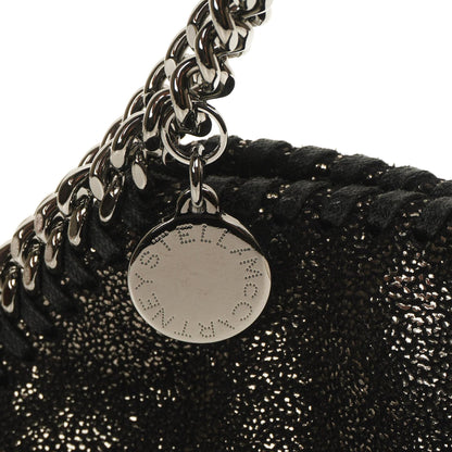 Stella McCartney Falabella Tiny Tote Rhutenium Chamois Glänzend Gepunktet Vegan Shaggy Deer