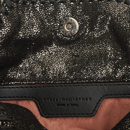 Stella McCartney Falabella Tiny Tote Rhutenium Chamois Glänzend Gepunktet Vegan Shaggy Deer