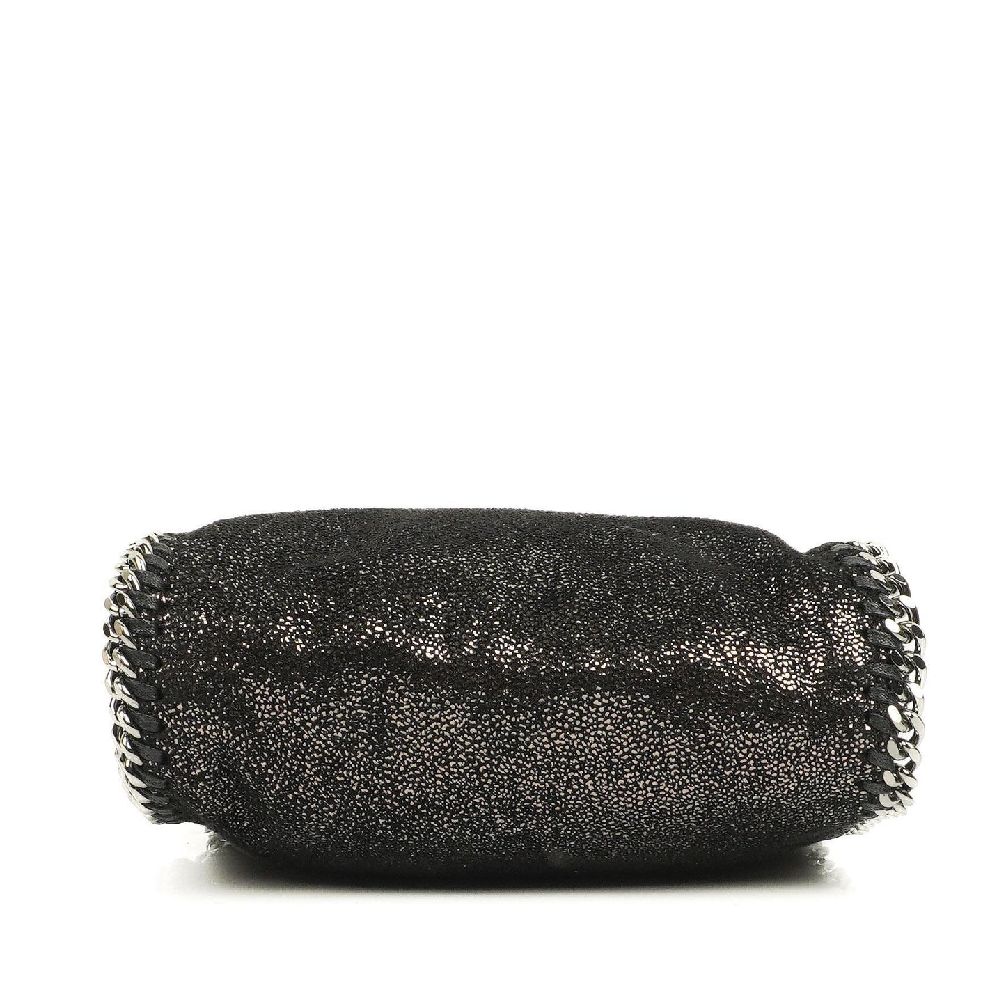 Stella McCartney Falabella Tiny Tote Rhutenium Chamois Glänzend Gepunktet Vegan Shaggy Deer