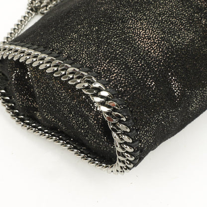Stella McCartney Falabella Tiny Tote Rhutenium Chamois Glänzend Gepunktet Vegan Shaggy Deer