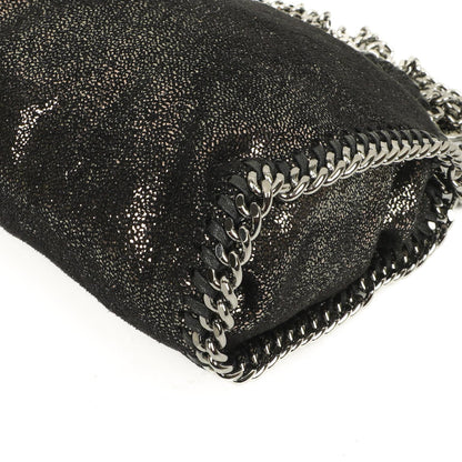 Stella McCartney Falabella Tiny Tote Rhutenium Chamois Glänzend Gepunktet Vegan Shaggy Deer