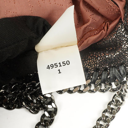 Stella McCartney Falabella Tiny Tote Rhutenium Chamois Glänzend Gepunktet Vegan Shaggy Deer