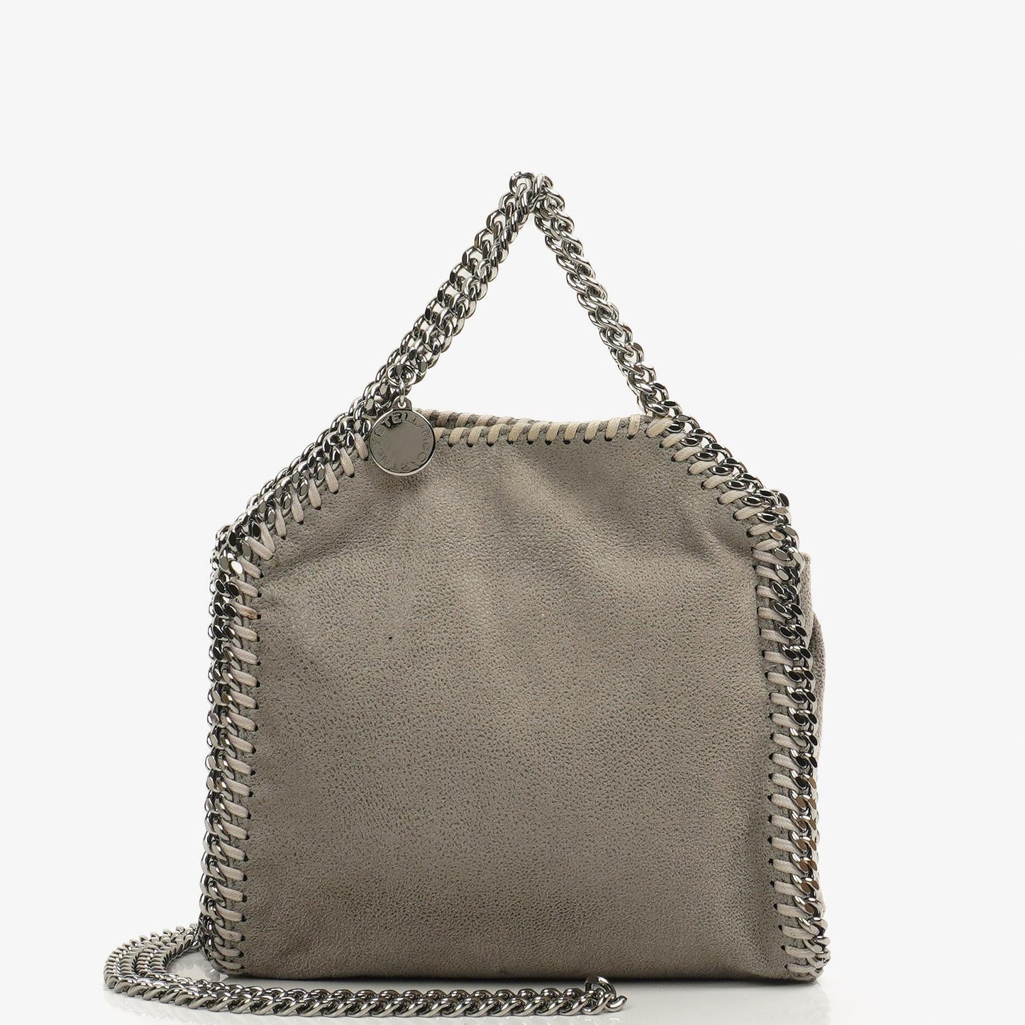 Stella McCartney Falabella Tiny Tote Stahlgrau Vegan Shaggy Deer