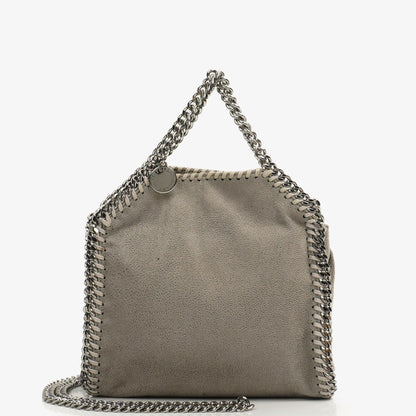 Stella McCartney Falabella Tiny Tote Stahlgrau Vegan Shaggy Deer