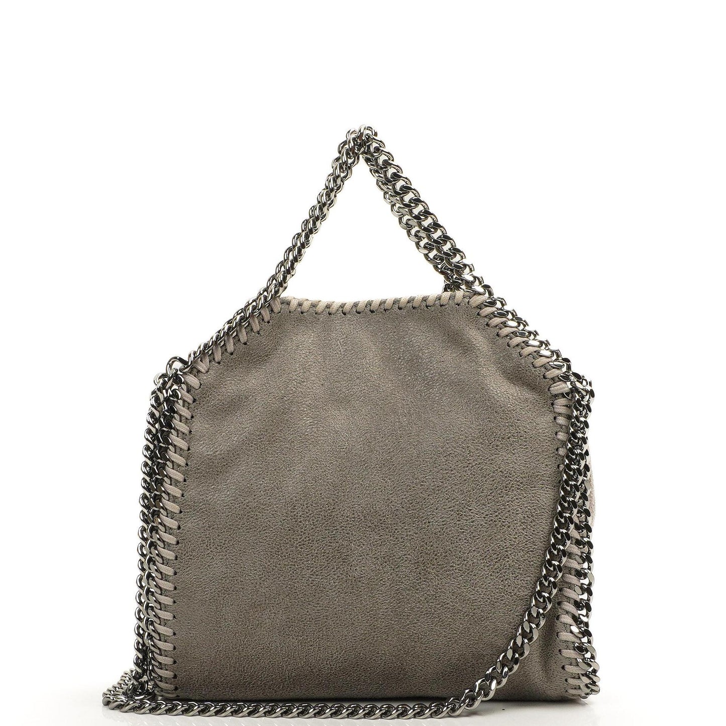 Stella McCartney Falabella Tiny Tote Stahlgrau Vegan Shaggy Deer