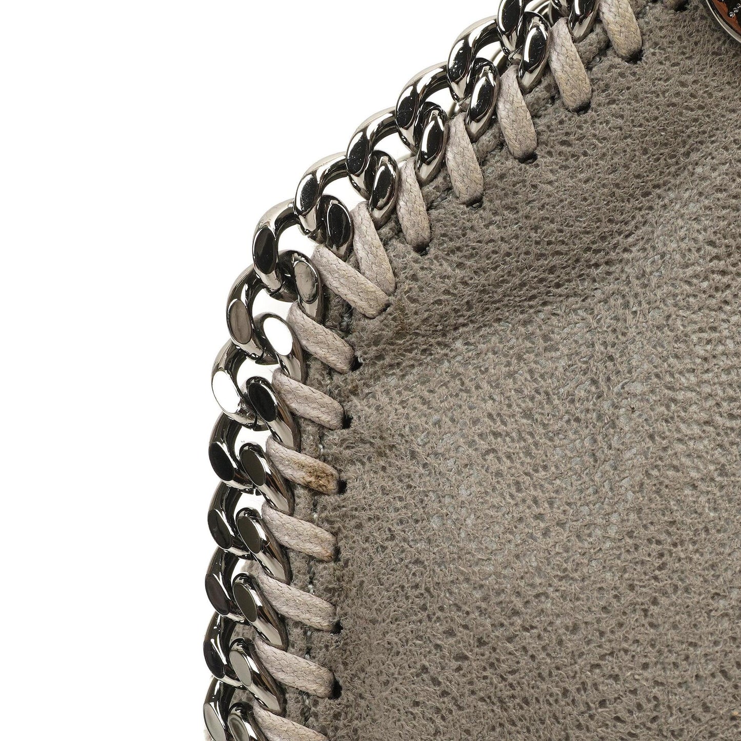 Stella McCartney Falabella Tiny Tote Stahlgrau Vegan Shaggy Deer