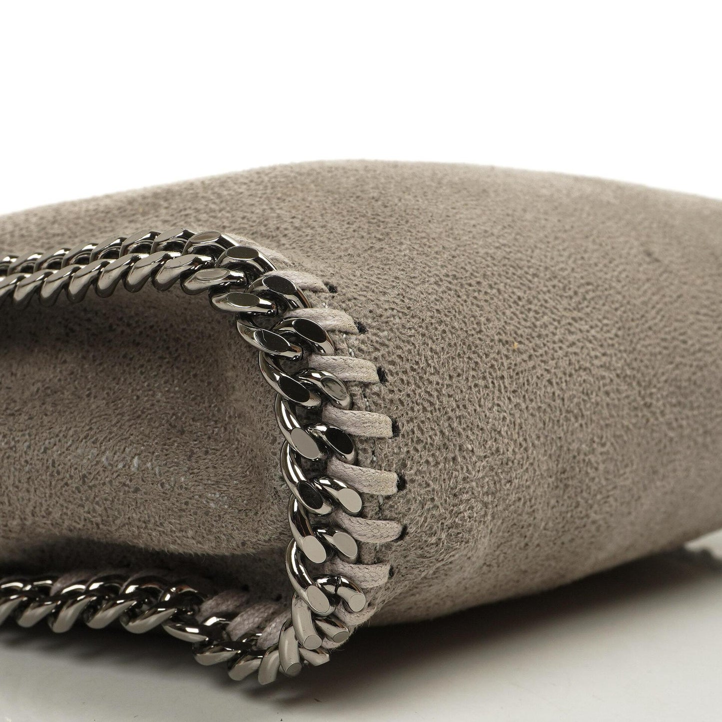 Stella McCartney Falabella Tiny Tote Stahlgrau Vegan Shaggy Deer