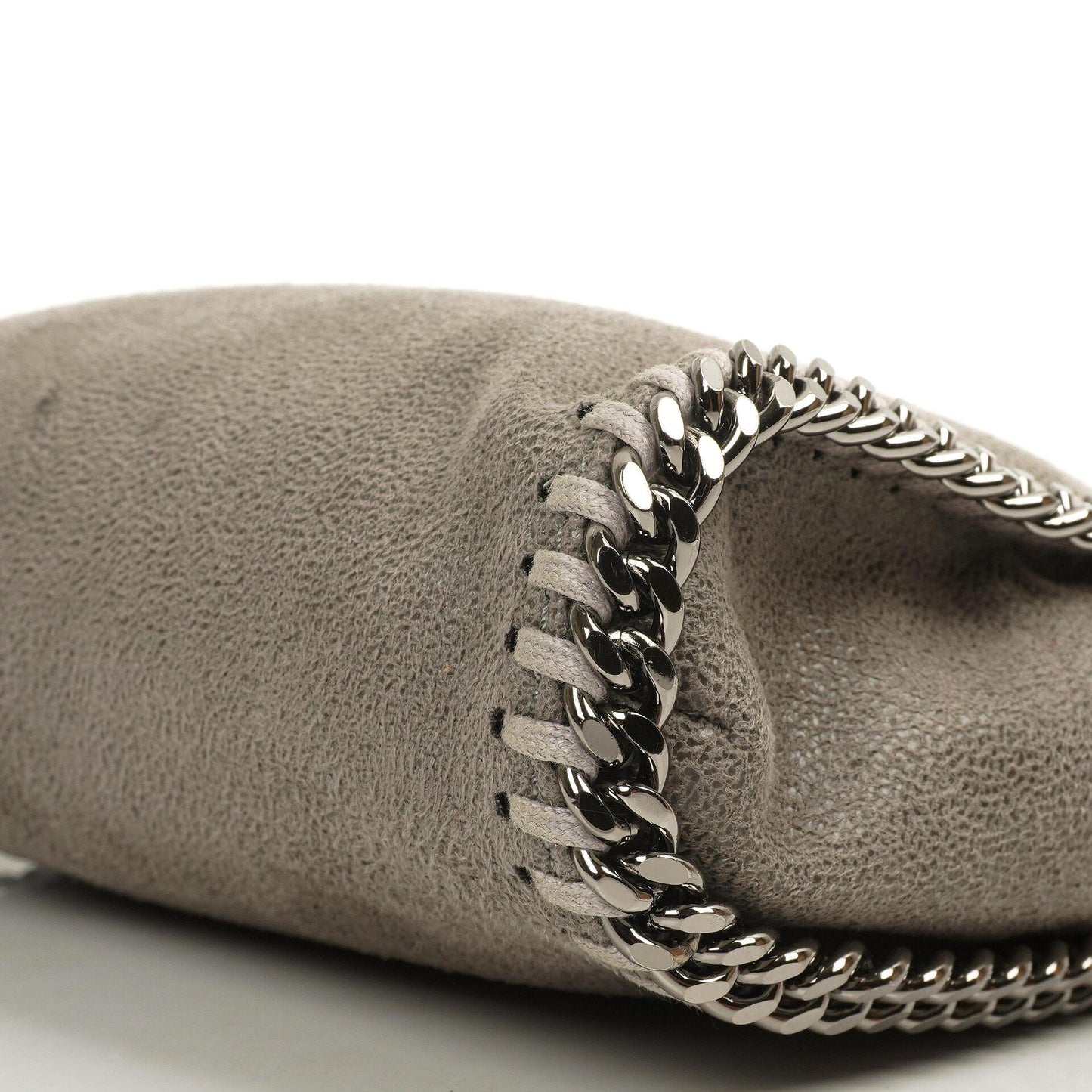 Stella McCartney Falabella Tiny Tote Stahlgrau Vegan Shaggy Deer