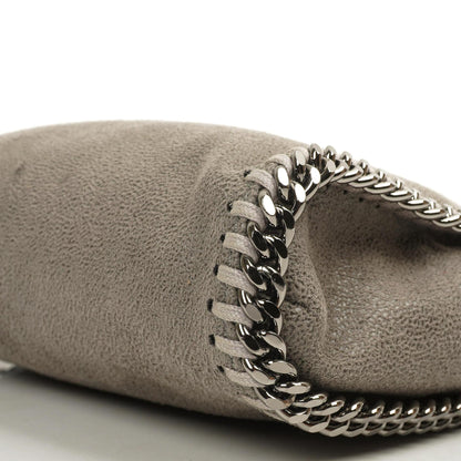 Stella McCartney Falabella Tiny Tote Stahlgrau Vegan Shaggy Deer