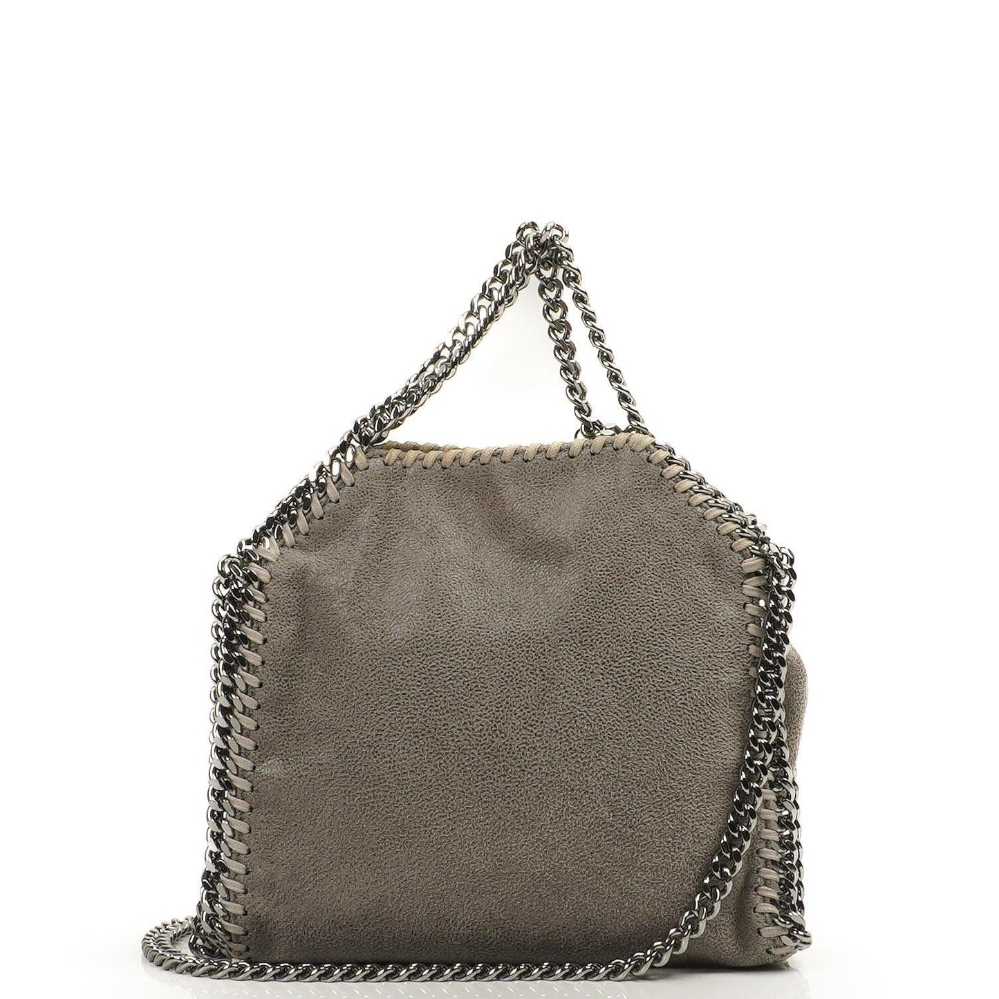 Stella McCartney Falabella Tiny Tote Stahlgrau Vegan Shaggy Deer
