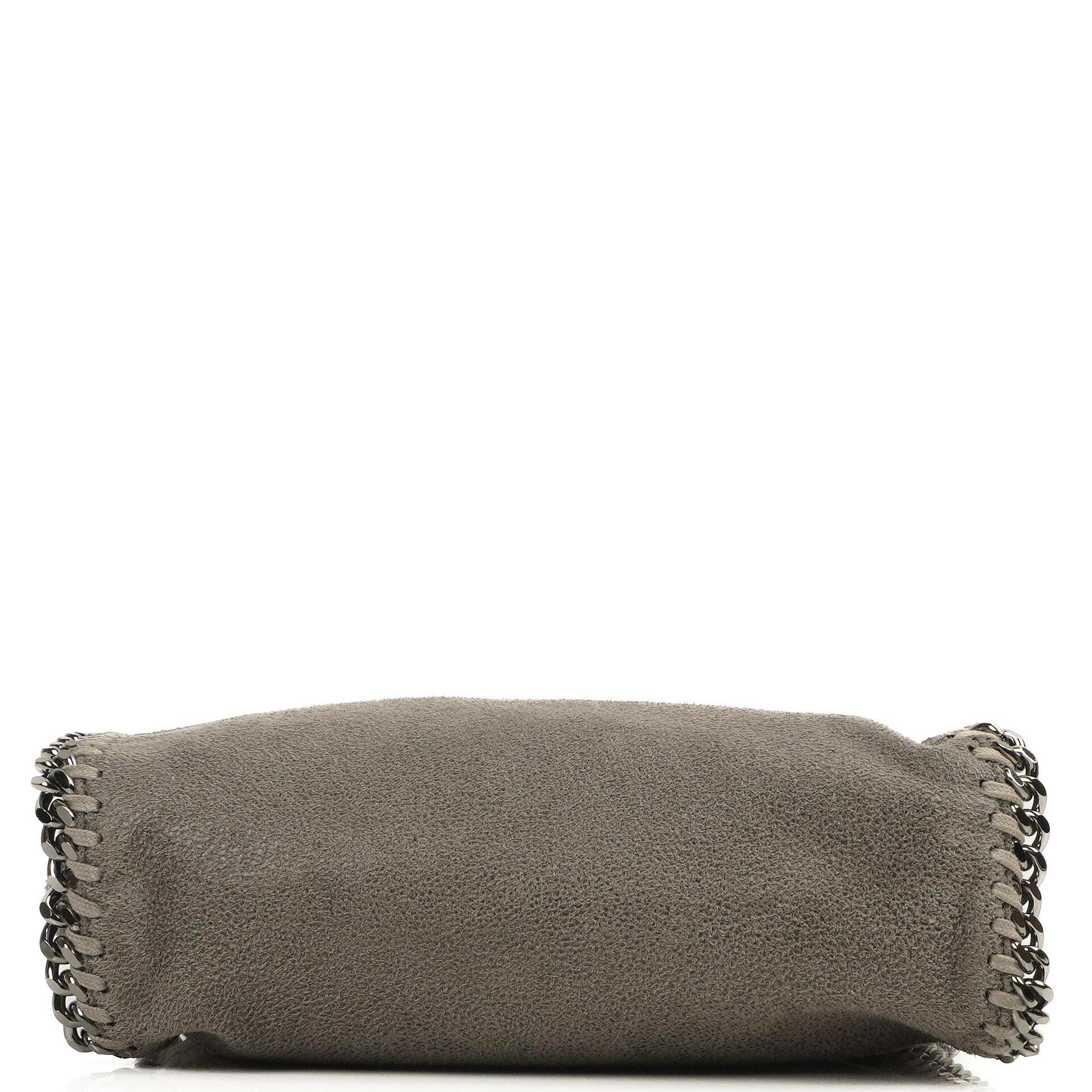 Stella McCartney Falabella Tiny Tote Stahlgrau Vegan Shaggy Deer