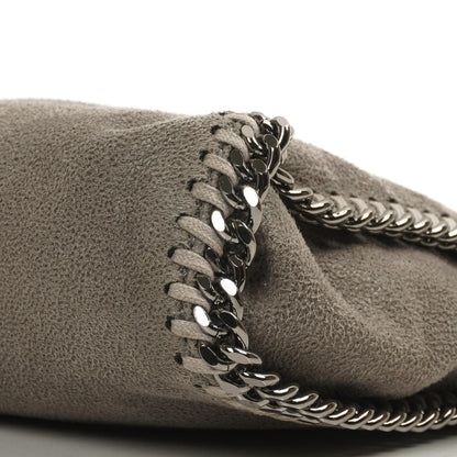 Stella McCartney Falabella Tiny Tote Stahlgrau Vegan Shaggy Deer