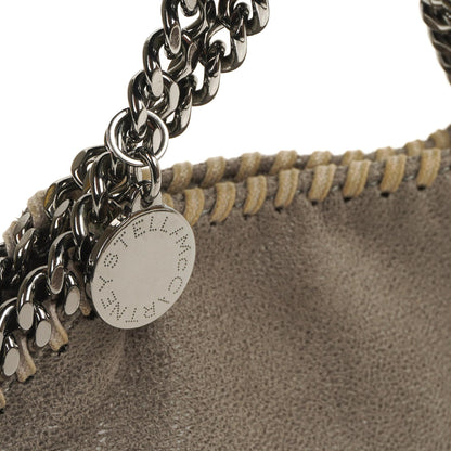 Stella McCartney Falabella Tiny Tote Stahlgrau Vegan Shaggy Deer