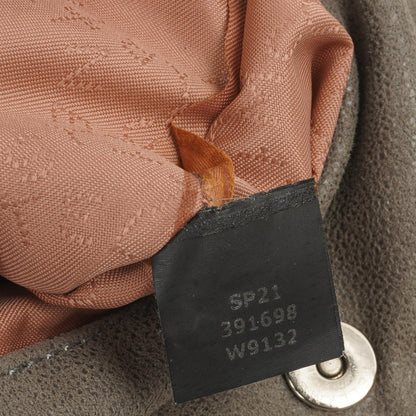 Stella McCartney Falabella Tiny Tote Stahlgrau Vegan Shaggy Deer