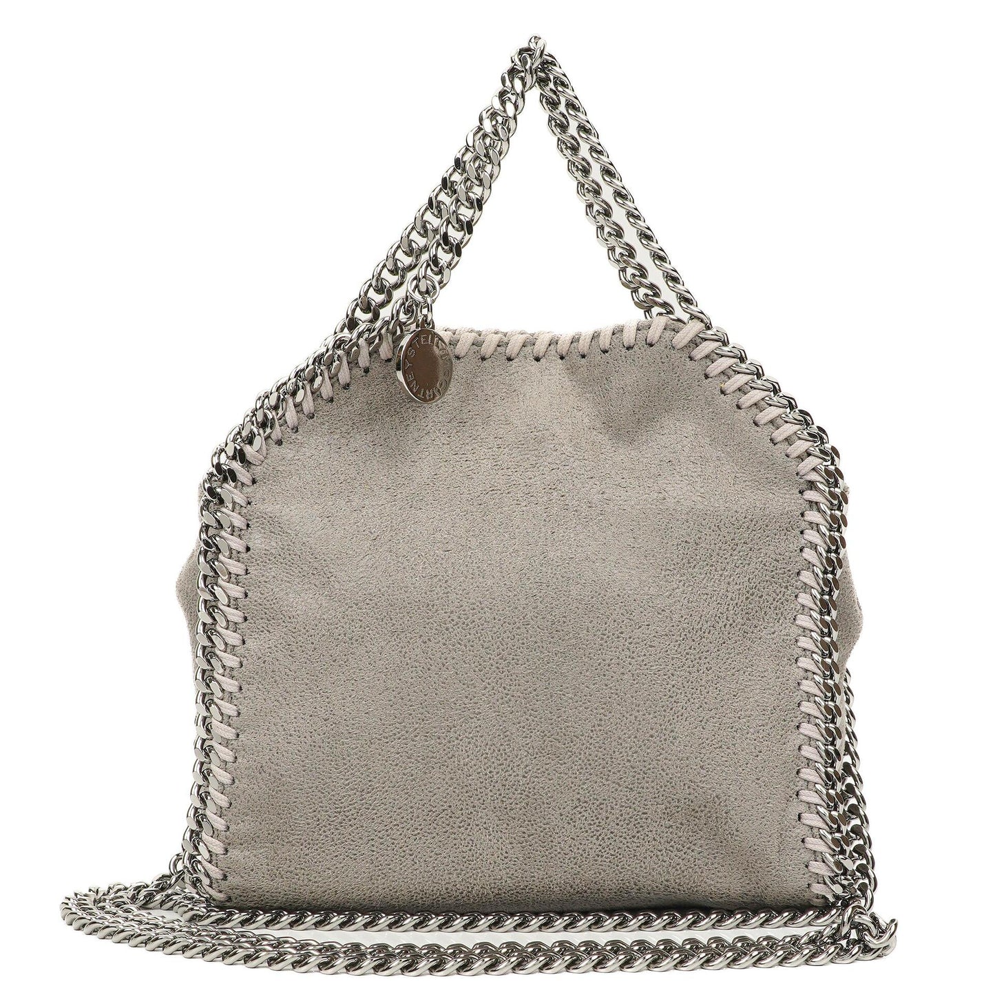 Stella McCartney Falabella Tiny Tote Stahlgrau Vegan Shaggy Deer