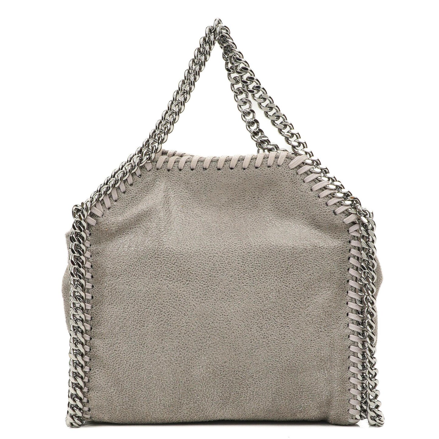 Stella McCartney Falabella Tiny Tote Stahlgrau Vegan Shaggy Deer