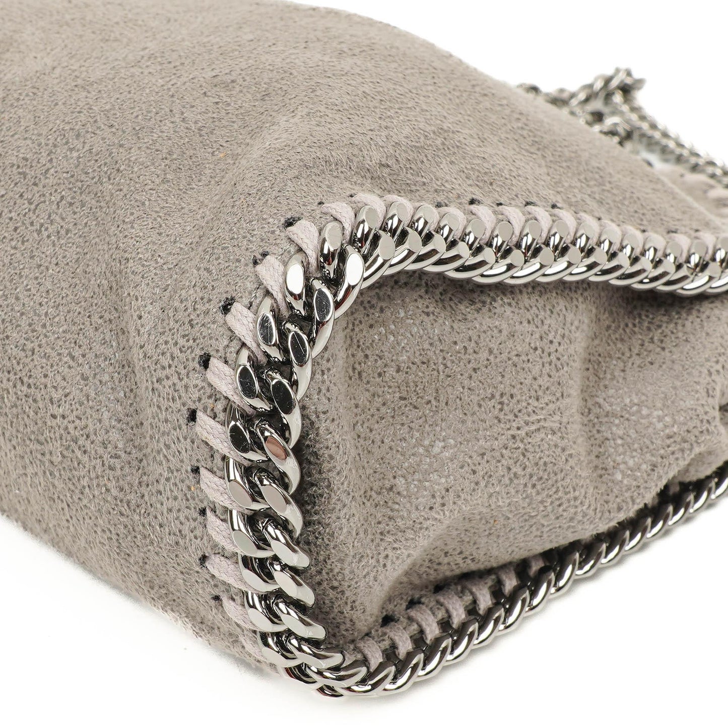 Stella McCartney Falabella Tiny Tote Stahlgrau Vegan Shaggy Deer