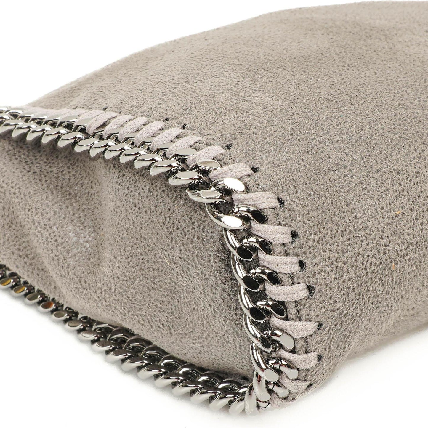 Stella McCartney Falabella Tiny Tote Stahlgrau Vegan Shaggy Deer