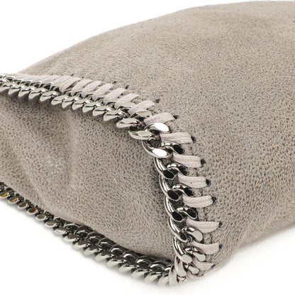 Stella McCartney Falabella Tiny Tote Stahlgrau Vegan Shaggy Deer