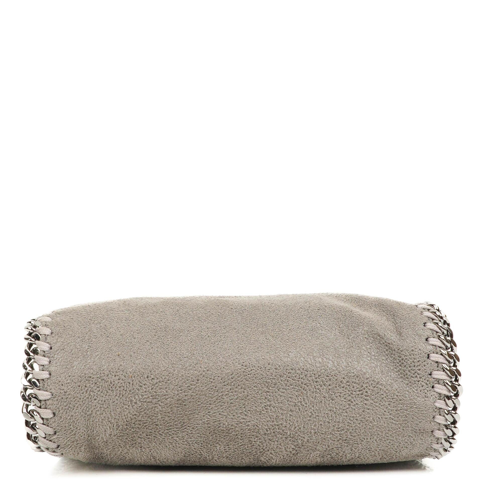 Stella McCartney Falabella Tiny Tote Stahlgrau Vegan Shaggy Deer