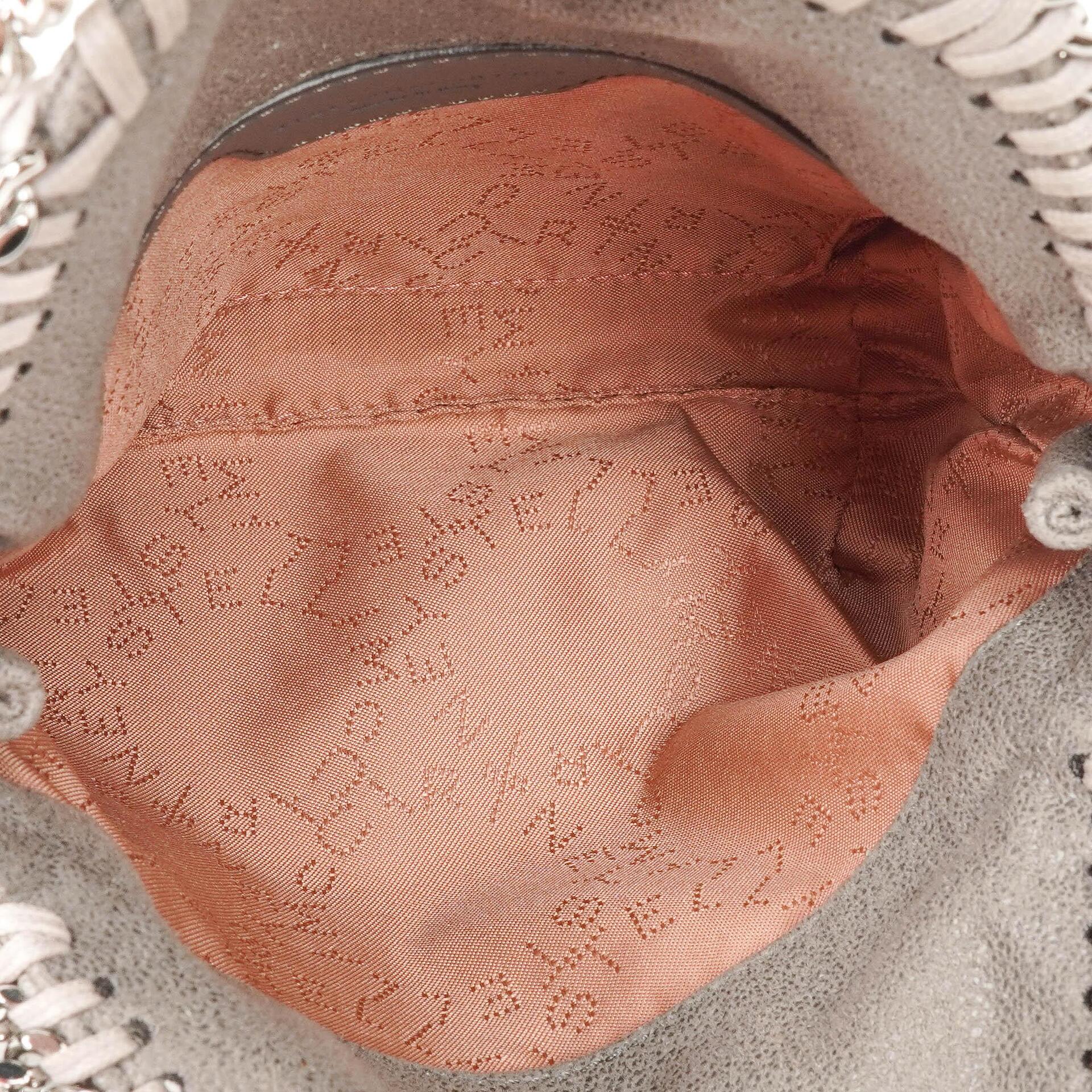 Stella McCartney Falabella Tiny Tote Stahlgrau Vegan Shaggy Deer
