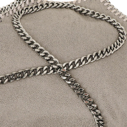 Stella McCartney Falabella Tiny Tote Stahlgrau Vegan Shaggy Deer