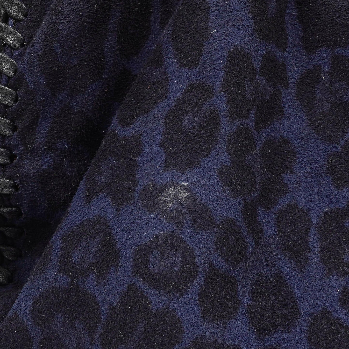 Stella McCartney Falabella Tote Blau Leopardenmuster Veganes Shaggy Reh Faltbare Tasche