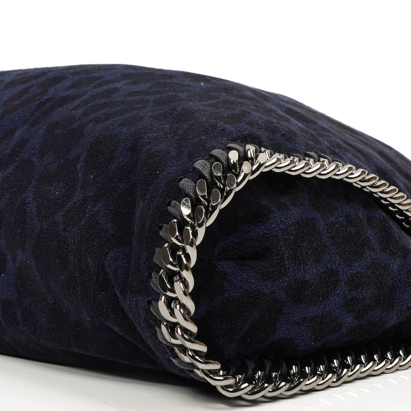 Stella McCartney Falabella Tote Blau Leopardenmuster Veganes Shaggy Reh Faltbare Tasche