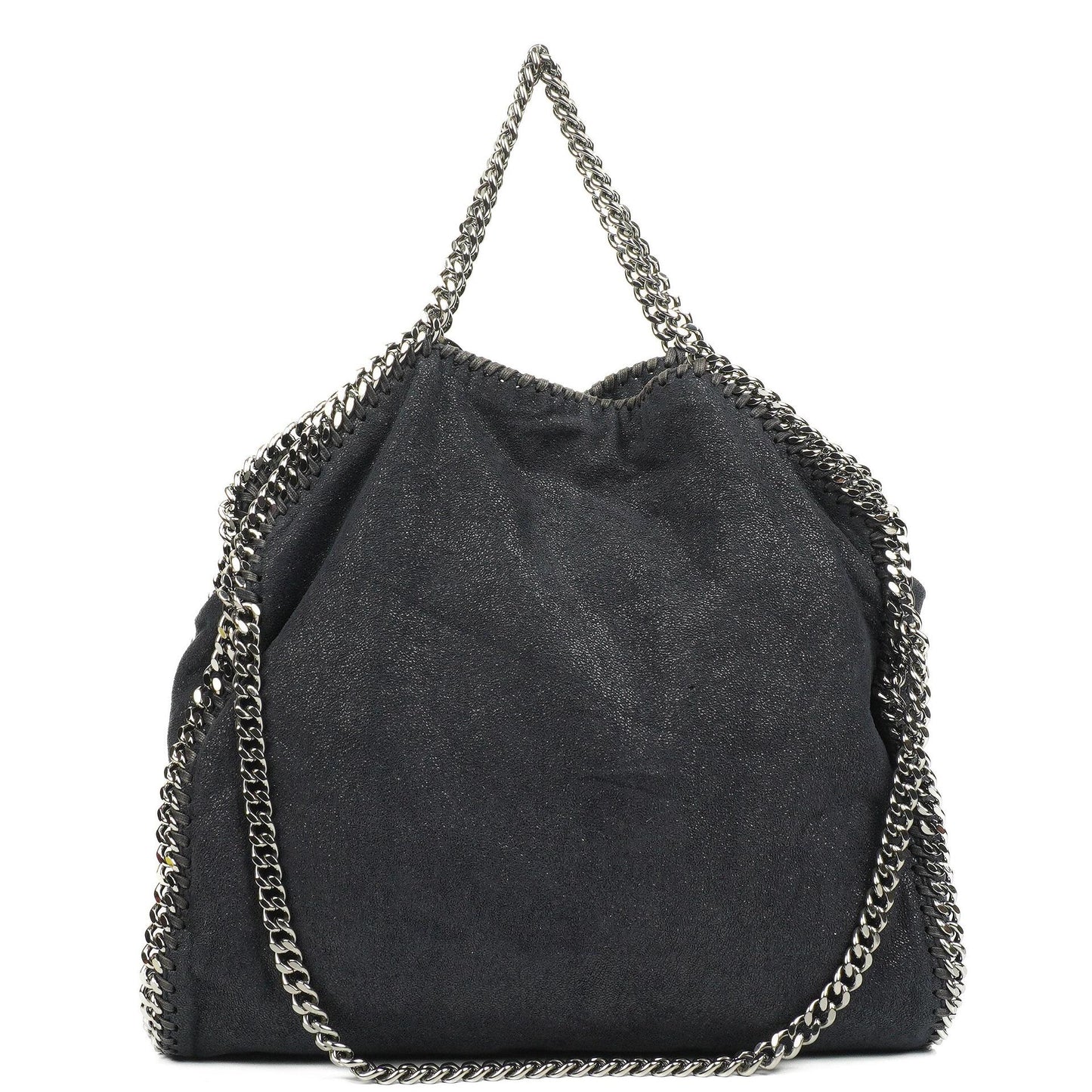 Stella McCartney Falabella Tote Dunkelblau Vegan Shaggy Deer Fold Over Tasche