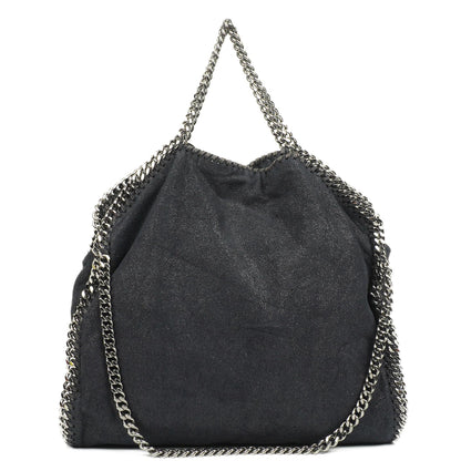 Stella McCartney Falabella Tote Dunkelblau Vegan Shaggy Deer Fold Over Tasche