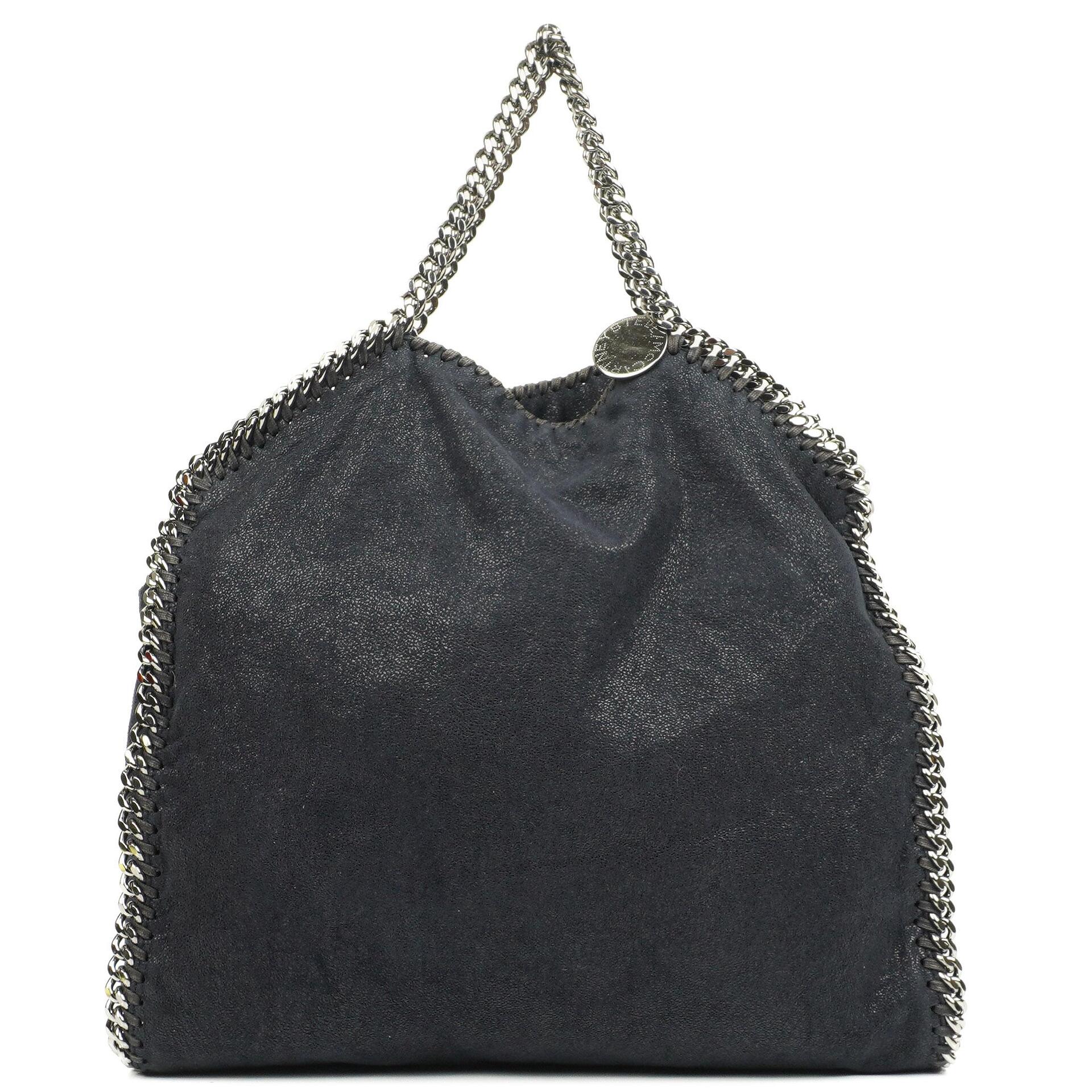 Stella McCartney Falabella Tote Dunkelblau Vegan Shaggy Deer Fold Over Tasche