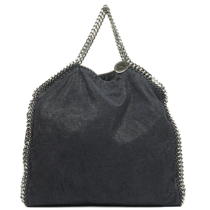 Stella McCartney Falabella Tote Dunkelblau Vegan Shaggy Deer Fold Over Tasche