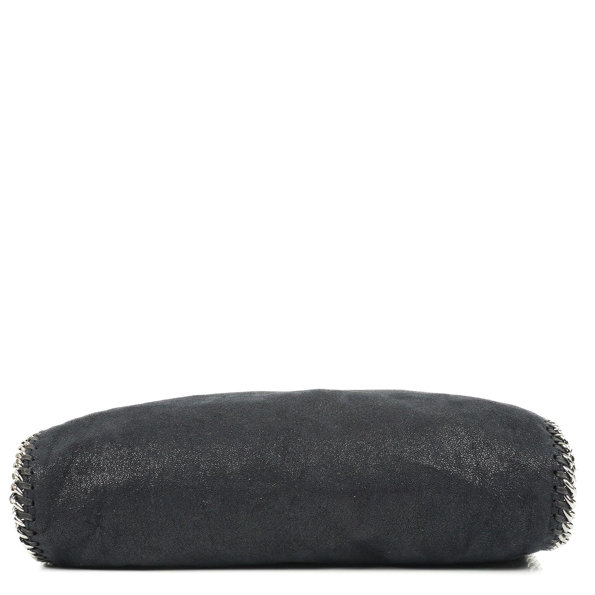 Stella McCartney Falabella Tote Dunkelblau Vegan Shaggy Deer Fold Over Tasche