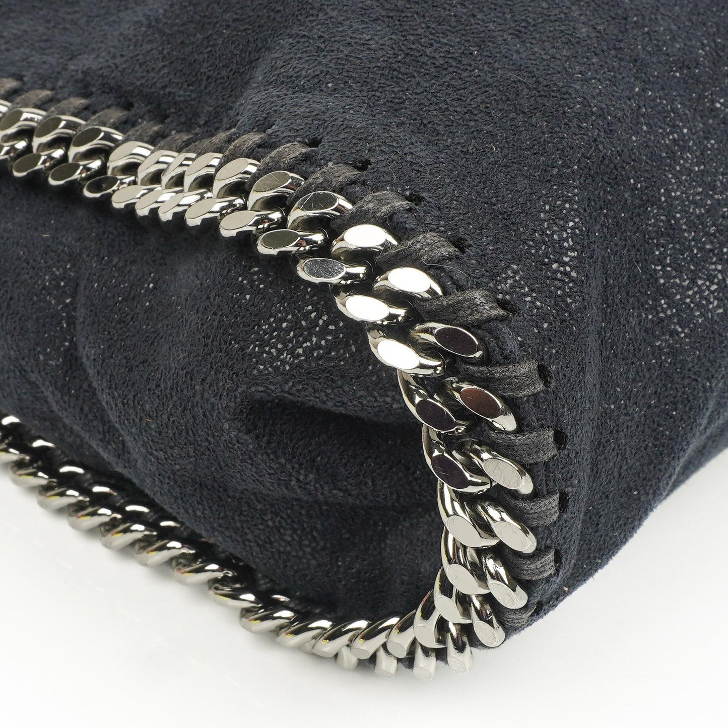 Stella McCartney Falabella Tote Dunkelblau Vegan Shaggy Deer Fold Over Tasche