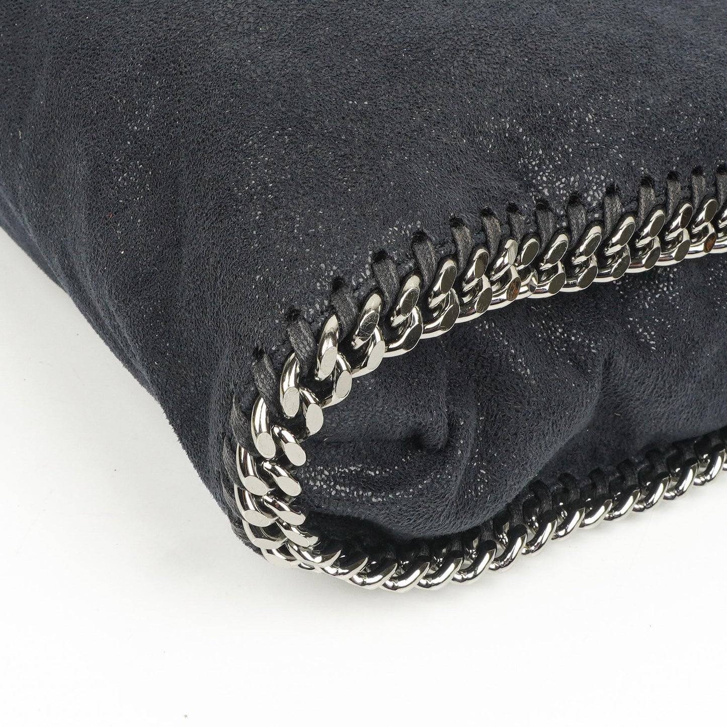 Stella McCartney Falabella Tote Dunkelblau Vegan Shaggy Deer Fold Over Tasche