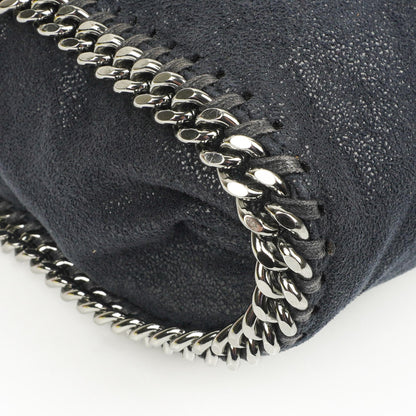 Stella McCartney Falabella Tote Dunkelblau Vegan Shaggy Deer Fold Over Tasche