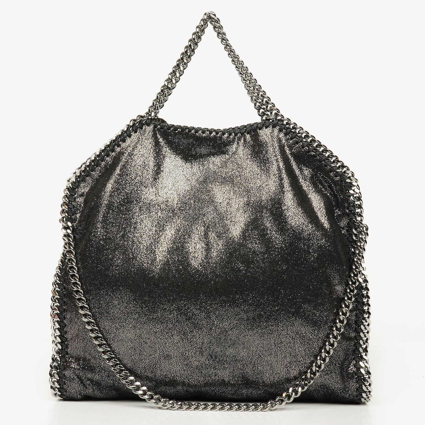 Stella McCartney Falabella Tote in Chamois Vegan Shaggy Deer mit Ruthenium-Hardware, glänzend gepunktet
