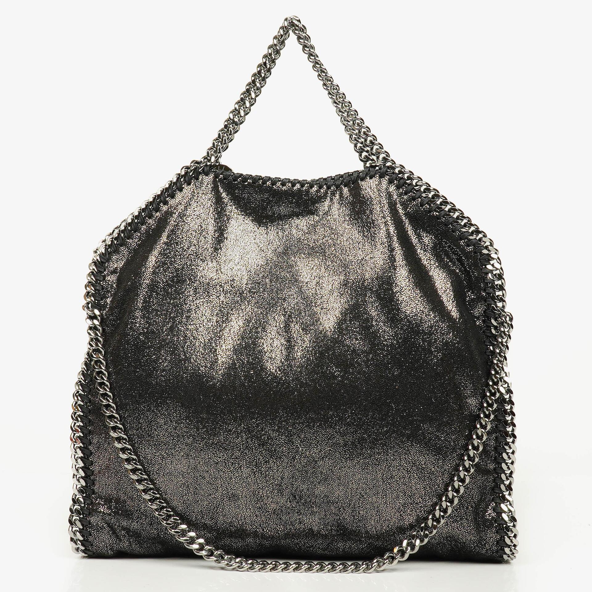 Stella McCartney Falabella Tote in Chamois Vegan Shaggy Deer mit Ruthenium-Hardware, glänzend gepunktet