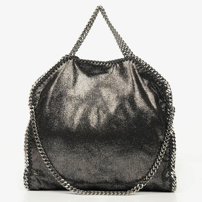 Stella McCartney Falabella Tote in Chamois Vegan Shaggy Deer mit Ruthenium-Hardware, glänzend gepunktet