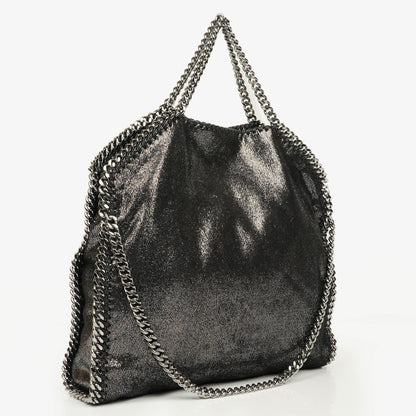 Stella McCartney Falabella Tote in Chamois Vegan Shaggy Deer mit Ruthenium-Hardware, glänzend gepunktet