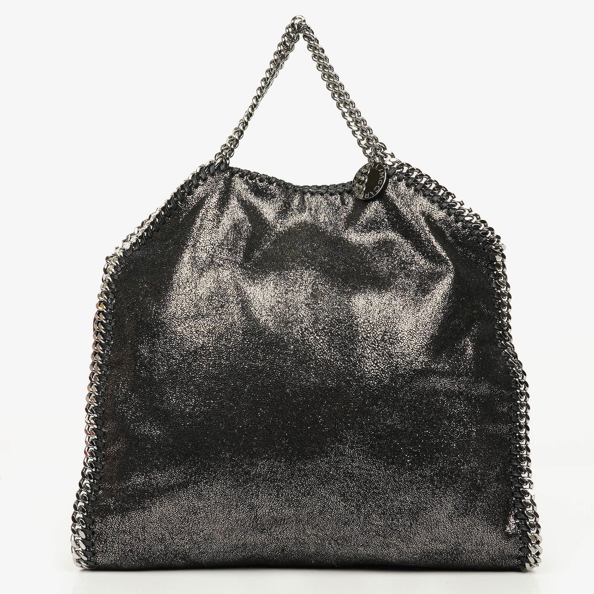 Stella McCartney Falabella Tote in Chamois Vegan Shaggy Deer mit Ruthenium-Hardware, glänzend gepunktet